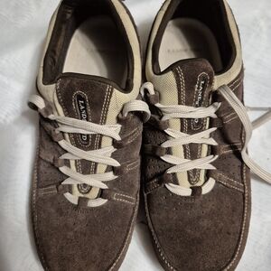 Lands' End Men's Chocolate Suede Sneakers Size 8B